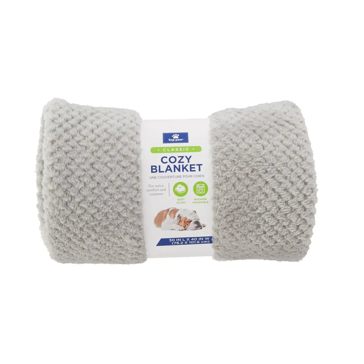 Top Paw® Classic Grey Cozy Pet Blanket 30Lx40W