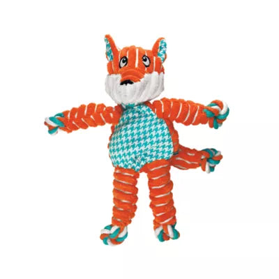 KONG® Floppy Knots Fox Rope Plush Squeaker Dog Toy