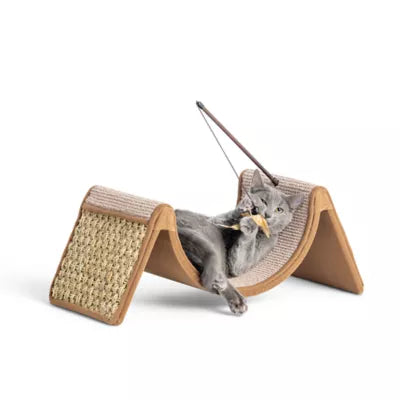 Whisker City® Scratch & Cradle - Catnip Cat Scratcher Woven Seagrass Brown, Tan 22.5x11x9.25in