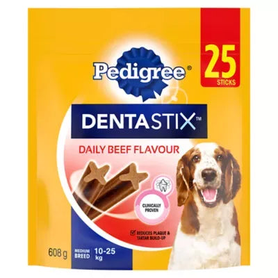Pedigree Dentastix Oral Care Beef Flavour Adult Dog Treats For Medium Breeds Reduces Plaque & Tartar