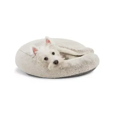 Top Paw® Faux Fur Grey Snuggler Cave Medium Dog Bed 22Lx22W