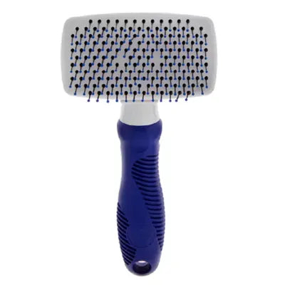 Whisker City® Self-Cleaning Soft Bristle Slicker Grooming Pet Brush