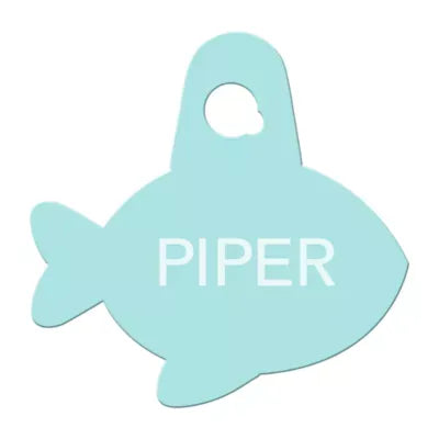 TagWorks® Fish Shaped Dog Tag, Cat Tag, Custom Pet Tag, Personalized Tag, Multiple Fonts