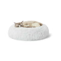 Whisker City® White Mohair Fur Donut Cat Bed 22Lx22W