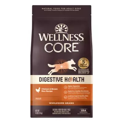 Wellness Core Digestive Health Adult Dry Dog Food - With-Grain, Chicken & Brown Rice