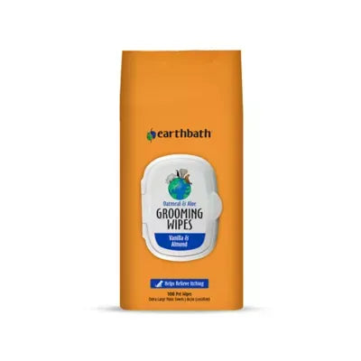 earthbath® Oatmeal & Aloe Dog Grooming X-Large Wipes - Vanilla & Almond 100ct