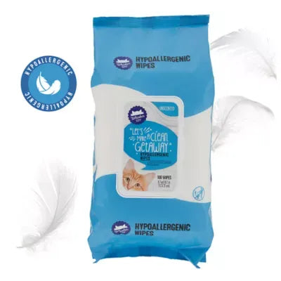 Whisker City® Hypoallergenic Sensitive Skin Grooming Cat Wipes - Unscented 100 Count