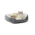 Whisker City® Grey Rose Stitch Cuddler Cat Bed 18Lx22W