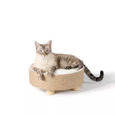 Whisker City® Sherpa Scratch and Sleep Elevated Cat Bed 15.5Lx15.5W