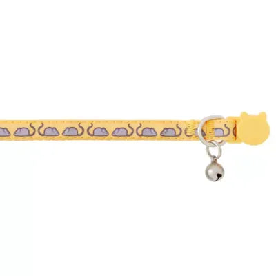 Whisker City® Mice Cat Collar, Yellow & Gray Cat Collar, Break-Away Collar, Multiple Sizes