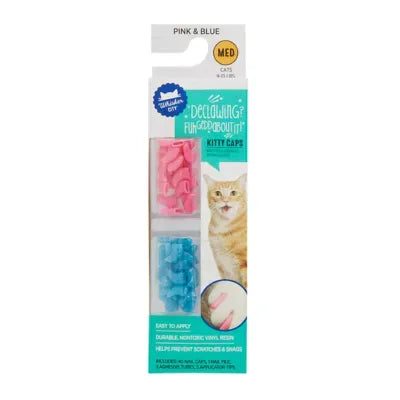 Whisker City® Pink & Blue Cat Nail Caps, Includes Nail File & Adhesive - Small Cat 40 Count