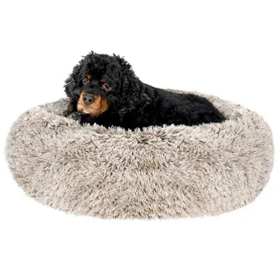 FurHaven Tan Medium Calming Cuddler Donut Pet Bed - Driftwood 23Lx23W