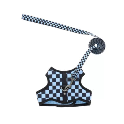 Whisker City® Cat Leash & Cat Harness, Combo, Kitten Size Available, Blue Checkered