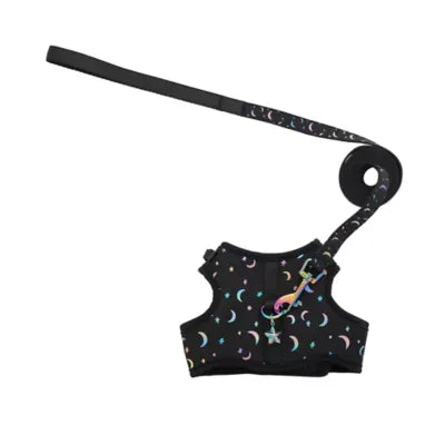 Whisker City® Black Moon Cat Harness and Leash Combo Set