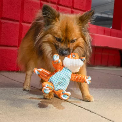 KONG® Floppy Knots Fox Rope Plush Squeaker Dog Toy