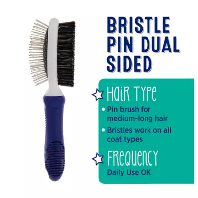 Whisker City® 2-in-1 Pin & Bristle Double-Sided Combo Grooming Pet Brush