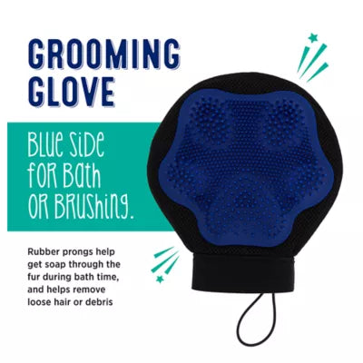 Whisker City® 2-in-1 Double-Sided Wet/Dry Pet Grooming Glove, Brush and Microfiber Tool