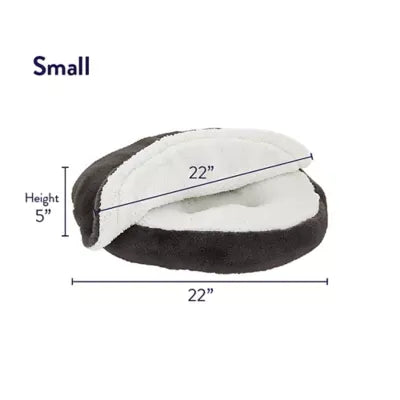 Top Paw® Brown Fur Snuggler Medium Dog Bed 22Lx22W