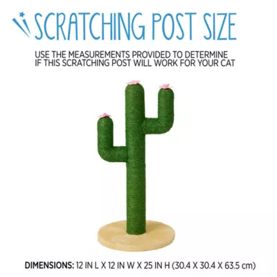 Whisker City® 26-in Green Cactus Sisal Cat Scratching Post