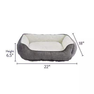 Whisker City® Grey Rose Stitch Cuddler Cat Bed 18Lx22W