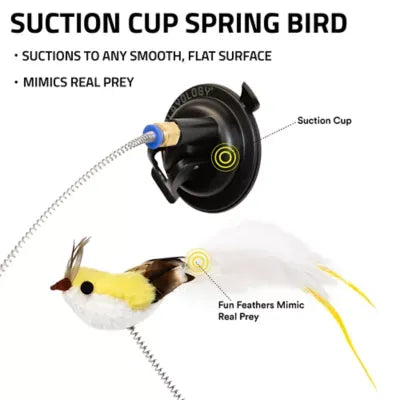 Playology Suction Cup Spring Bird Cat Toy