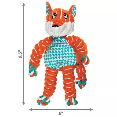 KONG® Floppy Knots Fox Rope Plush Squeaker Dog Toy