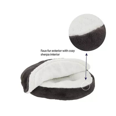 Top Paw® Brown Fur Snuggler Medium Dog Bed 22Lx22W