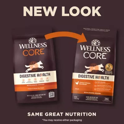 Wellness Core Digestive Health Adult Dry Dog Food - With-Grain, Chicken & Brown Rice