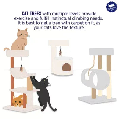 Whisker City® 70-in Plush Mansion Multi 5-Level Cat Tree with Scratching Posts, Corrugate Scratcher