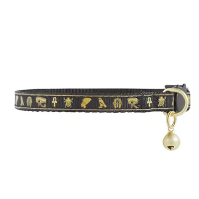 Whisker City® Black & Gold Cat Collar, Easy Release Cat Collar, Breakaway Collar, Kitten