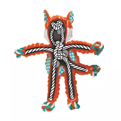 KONG® Floppy Knots Fox Rope Plush Squeaker Dog Toy
