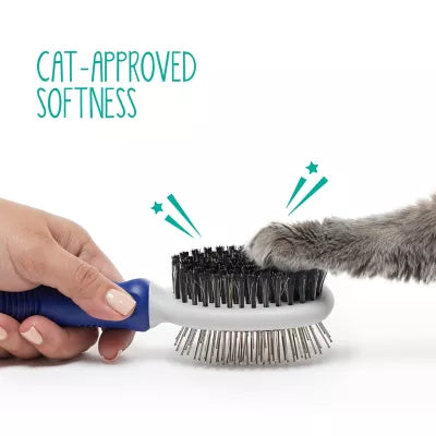 Whisker City® 2-in-1 Pin & Bristle Double-Sided Combo Grooming Pet Brush