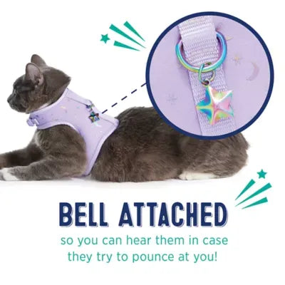 Whisker City® Cat Leash & Harness Combo, Purple Moons