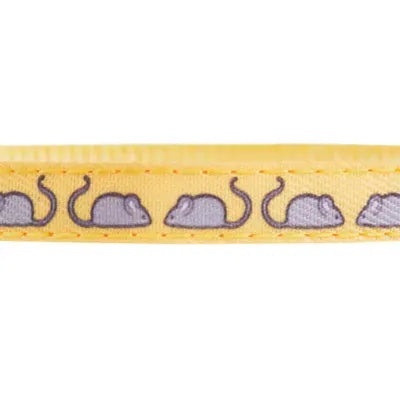 Whisker City® Mice Cat Collar, Yellow & Gray Cat Collar, Break-Away Collar, Multiple Sizes