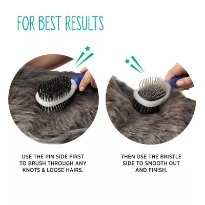 Whisker City® 2-in-1 Pin & Bristle Double-Sided Combo Grooming Pet Brush