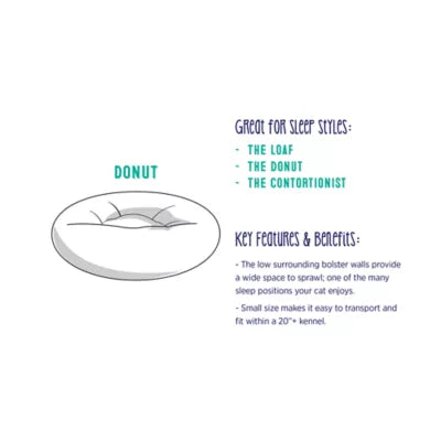 Whisker City® White Mohair Fur Donut Cat Bed 22Lx22W