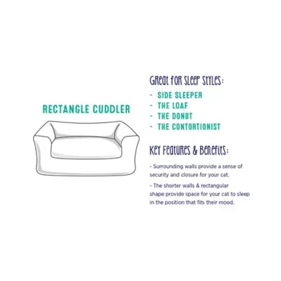 Whisker City® Grey Rose Stitch Cuddler Cat Bed 18Lx22W