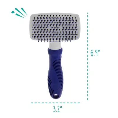 Whisker City® Self-Cleaning Soft Bristle Slicker Grooming Pet Brush