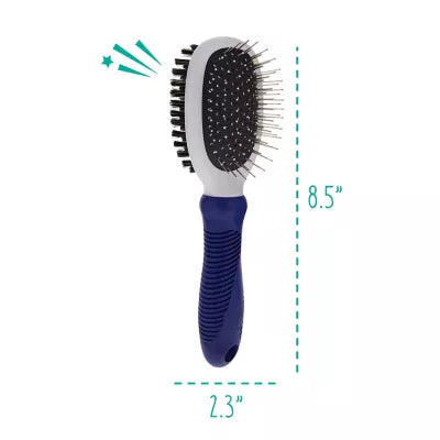 Whisker City® 2-in-1 Pin & Bristle Double-Sided Combo Grooming Pet Brush
