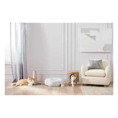Whisker City® White Mohair Fur Donut Cat Bed 22Lx22W
