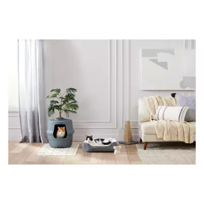 Whisker City® Grey Rose Stitch Cuddler Cat Bed 18Lx22W