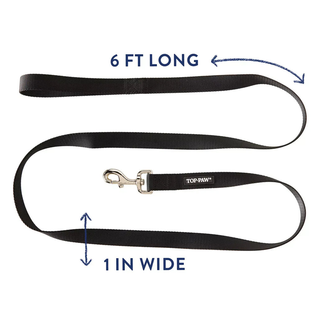 Top Paw® Standard Dog Leash, Walking Dog Leash, Multiple Sizes, 6' Long
