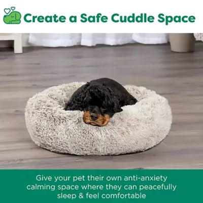FurHaven Tan Medium Calming Cuddler Donut Pet Bed - Driftwood 23Lx23W