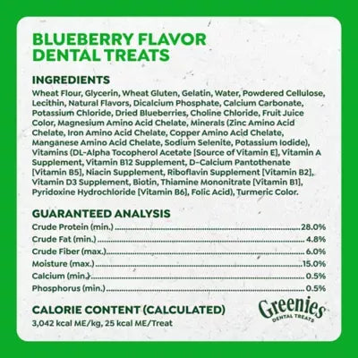 Greenies™ Adult Teenie Dog Dental Treats - Natural, Oral Health, Blueberry