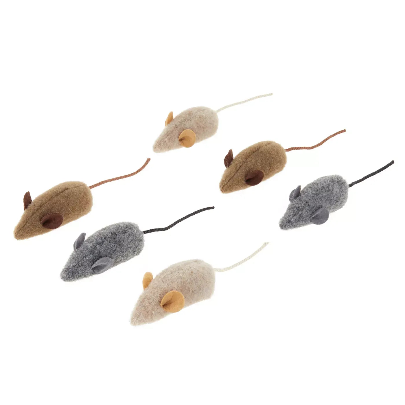 Whisker City® Wool Mice Cat Toys, 6 Pack