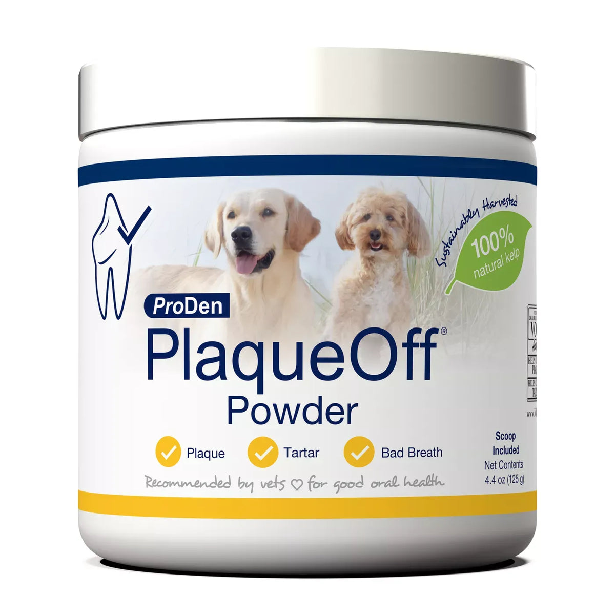 ProDen PlaqueOff Dog & Cat Dental Powder, Plaque & Tartar Remover, 125g jar