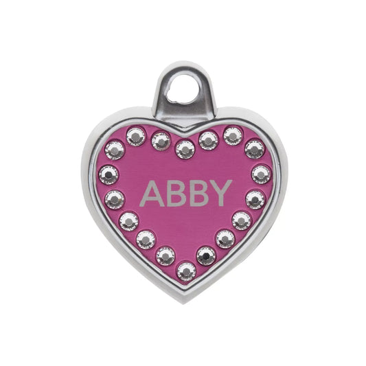 TagWorks® Heart Shaped Dog Tag, Cat Tag, Custom Pet Tag, Personalized Tag, Blingz Collection