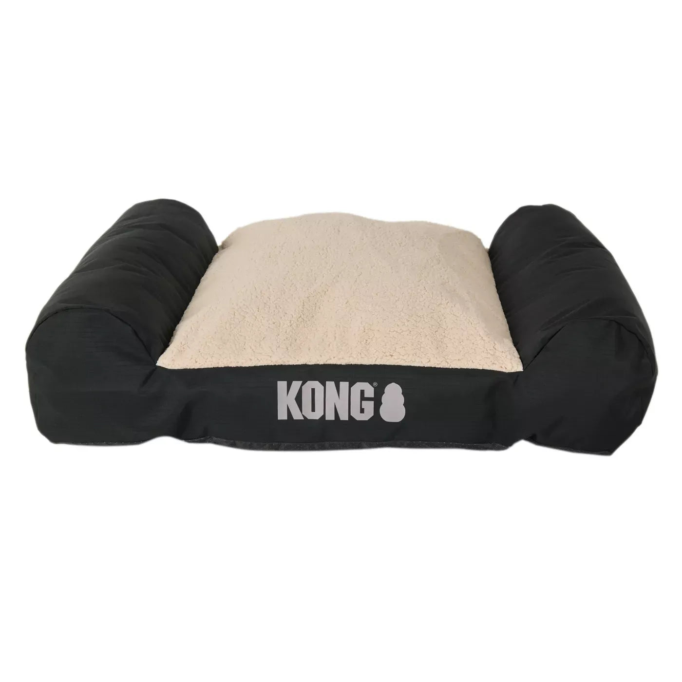 KONG® Durable Lounger Large Dog Bed, Water-Resistant, Grey & Black, 30L x 40W