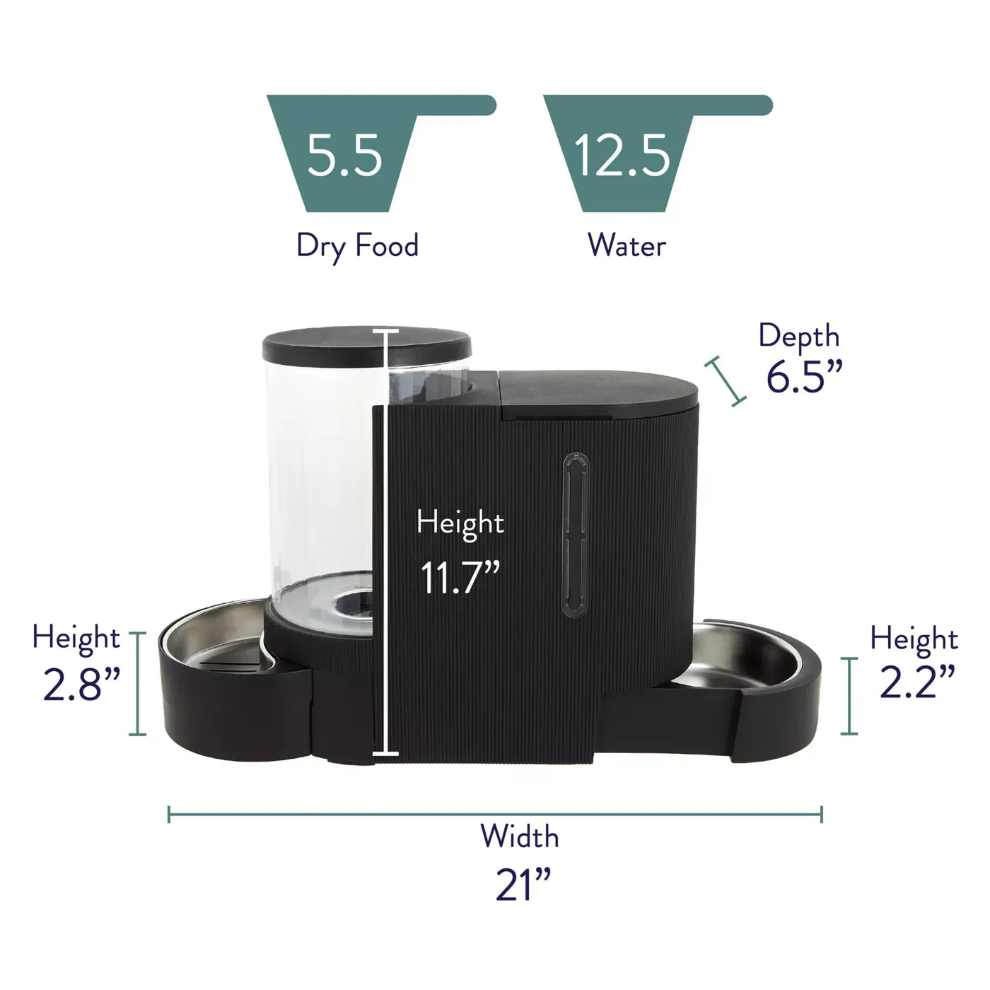 Whisker City® 2-in-1 Gravity Pet Feeder & Waterer