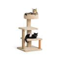 Whisker City® 37-in Cozy Climber Carpet 3-Level Cat Tower with Scratching Post (COLOR VARIES)